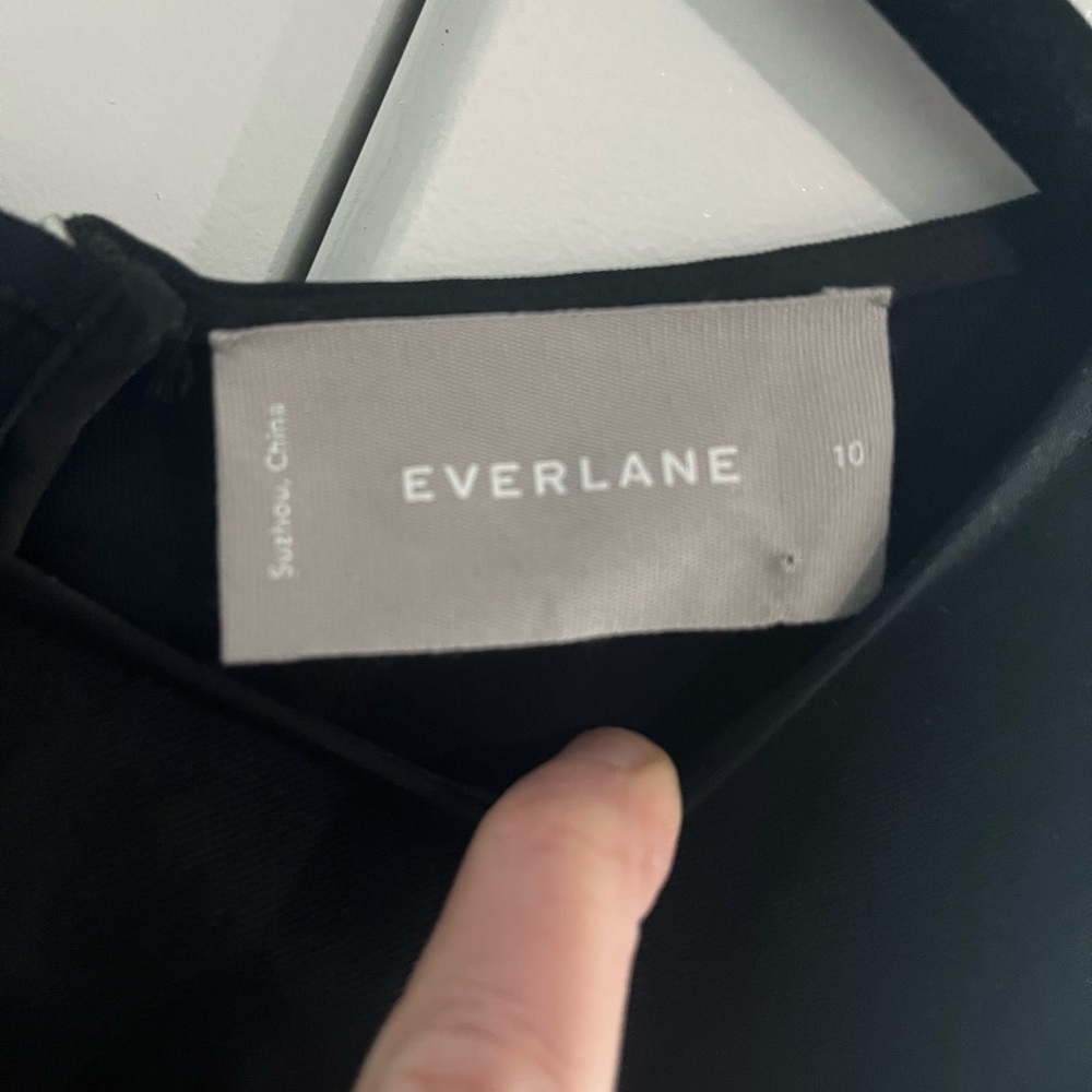 Everlane Japanese Go Weave Black Boxy Short Sleeve zip back Tee size 10 - Picture 5 of 5